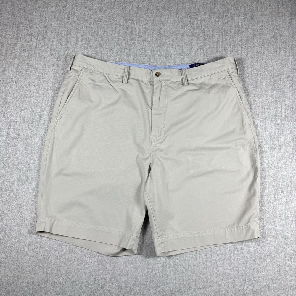 Polo Ralph Lauren Mens Stretch Classic Fit Chino Shorts Sz 40" Beige Stretch